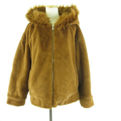 【中古】ロジャーアンドロー Roger&Raw パーカー ブルゾン フェイクファー ジップアップ 長袖 茶 M *T986 レディース 【ベクトル 古着】 251113