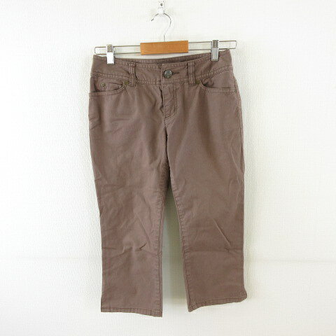 【中古】エニィスィス エニシス anySiS クロップドパンツ ストレッチ 茶 *A275 レディース 【ベクトル 古着】 260108