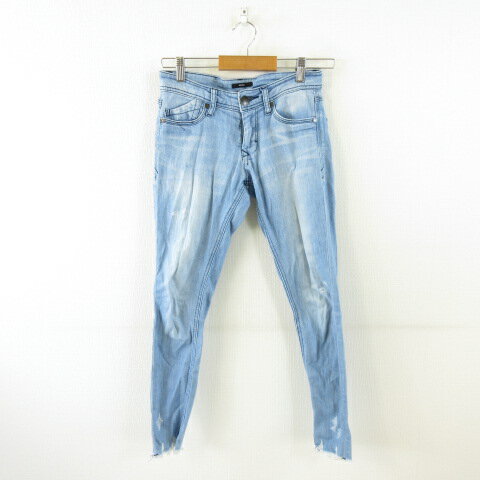 【中古】エモダ EMODA スキニーデニムパンツ ロング ストレッチ 青 0 *A448 レディース 【ベクトル 古着】 260127