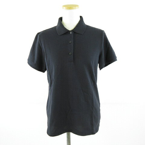 【中古】ユニクロ UNIQLO ストレッチカノコポロシャツ 半袖 黒 L *A829 レディース 【ベクトル 古着】 260227