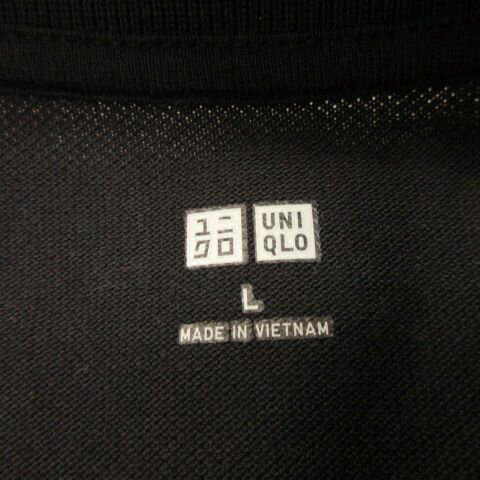 【中古】ユニクロ UNIQLO ストレッチカノコポロシャツ 半袖 黒 L *A829 レディース 【ベクトル 古着】 260227