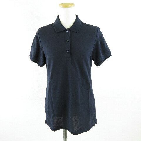 【中古】ユニクロ UNIQLO ストレッチカノコポロシャツ 半袖 紺 L *A830 レディース 【ベクトル 古着】 260227
