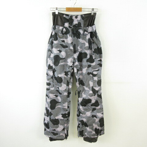 Pants - 【中古】エッジ EDGE スポーツ スキーウェア スノーボード パンツ ロング 総柄 グレー 9 *T68 レディース 【ベクトル 古着】 260305