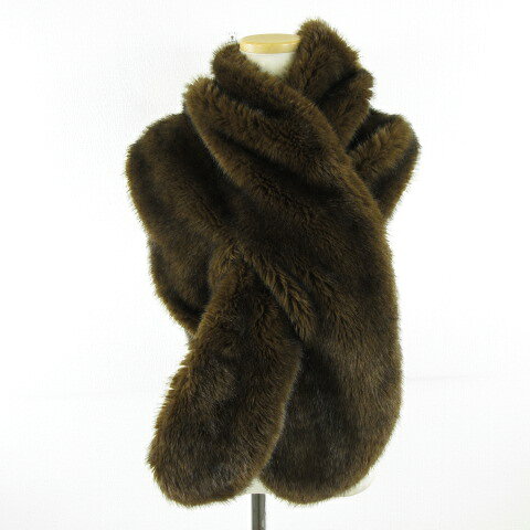 【中古】ザラ ZARA accessories フェイクファー マフラー ショール 茶 A16 レディース 【ベクトル 古着】 260317