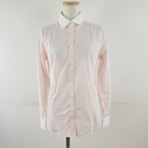 Other - 【中古】ユニクロ UNIQLO シャツ ブラウス 長袖 ストライプ 白 ピンク L *T292 レディース 【ベクトル 古着】 260324