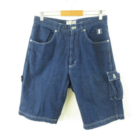 中古 ICBG デニム ショートパンツ ハーフ 紺 M *T405 メンズ ベクトル 古着 260407