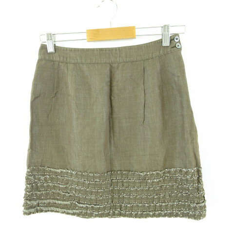 【中古】グリーンレーベルリラクシング ユナイテッドアローズ green label relaxing スカート ミニ 台形 茶 36 T936 レディース 【ベクトル 古着】 260521