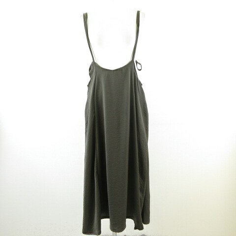 BASIC＆EXCELLNT HAPPY UNION キャミワンピース フレア ロング 緑 カーキ M *T438 レディース  260622