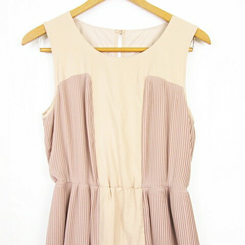 【中古】ロイヤルパーティー ROYAL PARTY ノースリーブ ワンピース 膝丈 プリーツ ストレッチ F ピンク kz8433 レディース 【ベクトル 古着】 240621