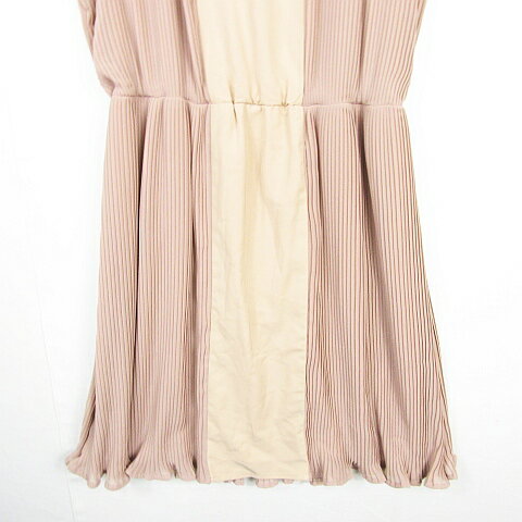 【中古】ロイヤルパーティー ROYAL PARTY ノースリーブ ワンピース 膝丈 プリーツ ストレッチ F ピンク kz8433 レディース 【ベクトル 古着】 240621