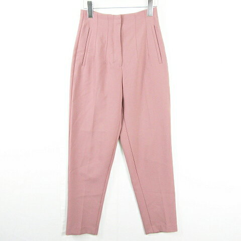 【中古】ザラ ZARA ハイウエスト テーパード パンツ ストレッチ レーヨン XS ピンク 小さいサイズ 7901/132 kz8934 レディース 【ベクトル 古着】 240809