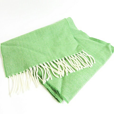 【中古】マクナット mcnutt of donegal ストール マフラー ラムウール グリーン ヘリンボーン kz9351 レディース 【ベクトル 古着】 241004