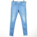 【中古】アズールバイマウジー AZUL by moussy BASIC デニム パンツ ジーンズ ストレッチ コットン 26 ライトブルー kz10407 レデ...