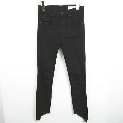 【中古】ラグ&ボーン RAG&BONE ハイライズ アンクル スキニー パンツ カットオフ ストレッチ コットン 24 ブラック フリンジ kz10605 レディース 【ベクトル 古着】 250128 【中古】ラグ&ボーン RAG&BONE ハイライズ アンクル スキニー パンツ カットオフ ストレッチ コットン 24 ブラック フリンジ kz10605 レディース 【ベクトル 古着】 250128
