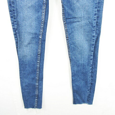 【中古】ザラ トラファルック ZARA Trafaluc DENIM COLLECTION デニム パンツ ジーンズ スキニー カットオフ ストレッチ 34 ブルー 小さいサイズ 8197/901 kz10723 レディース 【ベクトル 古着】 250206
