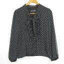 【中古】セシルマクビー CECIL McBEE シフォン ボウタイ ブラウス 長袖 フリル M ブラック ドット kz11199 レディース 【ベクトル 古着】 250321(4)