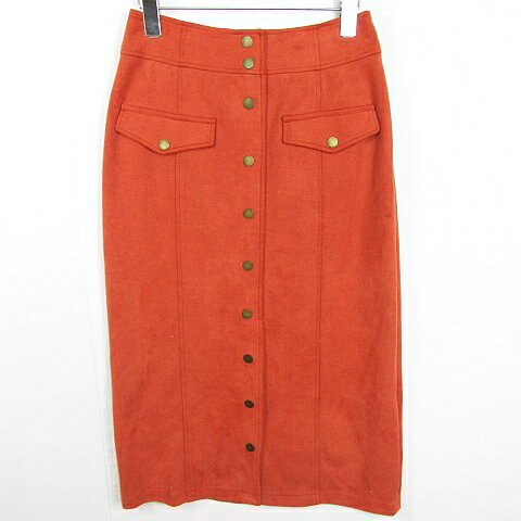 【中古】レディアゼル REDYAZEL ロング タイト スカート スリット ストレッチ M テラコッタ kz11237 レディース 【ベクトル 古着】 250403