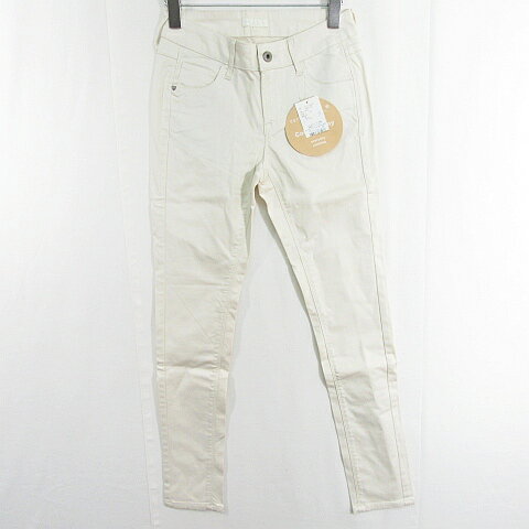 【中古】未使用品 アースミュージック&エコロジー EARTH MUSIC & ECOLOGY スキスキスキニー パンツ ストレッチ 綿 レーヨン S アイボリー kz11436 レディース 【ベクトル 古着】 250422(4)