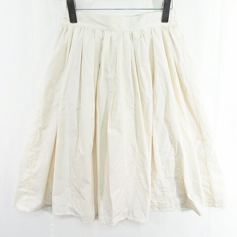 【中古】アースミュージック&エコロジー EARTH MUSIC & ECOLOGY フレア スカート 膝下丈 綿 F アイボリー kz11579 レディース 【ベクトル 古着】 250502