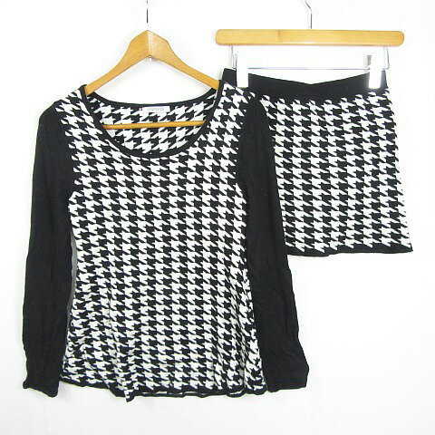 【中古】リップサービス LIP SERVICE ニット セットアップ カットソー 長袖 ミニ スカート レーヨン ブ..