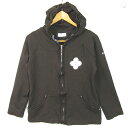 【中古】クレージュ courreges パーカー 長袖 ジップアップ ストレッチ レーヨン 38 ブラウン 花 kz11917 レディース 【ベクトル 古着】 250606