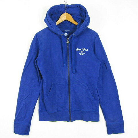 【中古】スキャパ SCAPA SPORTS パーカー 長袖 ジップアップ コットン MEDIUM ブルー ロゴ kz11933 レディース 【ベクトル 古着】 250610