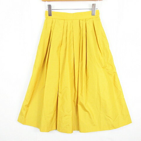 【中古】マイストラーダ Mystrada フレア ロング スカート 綿 36 イエロー kz12618 レディース 【ベクトル 古着】 250821