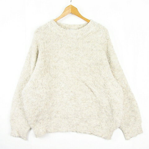 【中古】ショコラフィネローブ chocol raffine robe ニット セーター 長袖 ブークレストレッチ 毛 F ライトベージュ kz12926 レディース 【ベクトル 古着】 250916(4)