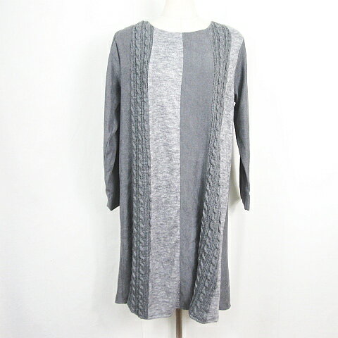 【中古】スイッチバイアーチ SWITCH BY ARCH ワンピース ロング丈 長袖 F ライトグレー 異素材切替 kz13258 レディース 【ベクトル 古着】 251017