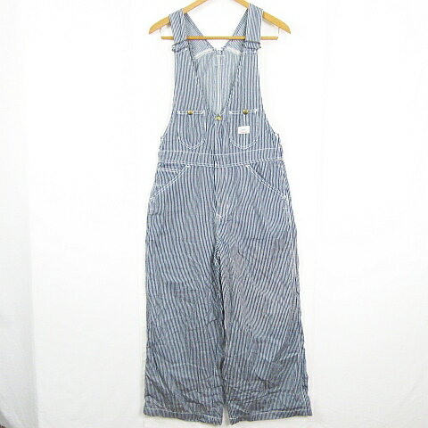 【中古】リー LEE WHIZIT サロペット オーバーオール 綿 XS ブルー ストライプ ヒッコリー 小さいサイズ kz13372 レディース 【ベクトル 古着】 251030