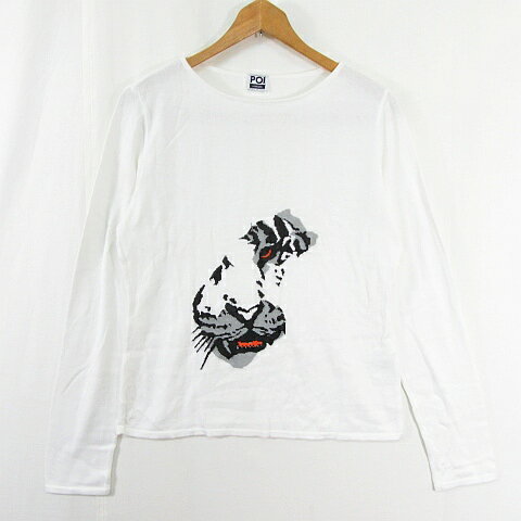 【中古】ポイ バイ クリッツィア Poi by KRIZIA ニット カットソー 長袖 コットン 42 ホワイト トラ ア..