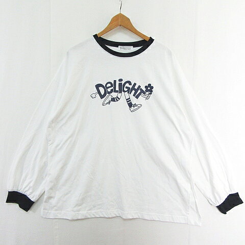 【中古】バースデイルーム Birthdayroom カットソー Tシャツ 長袖 綿 ホワイト ロゴ ライン kz13619 レディース 【ベクトル 古着】 251120