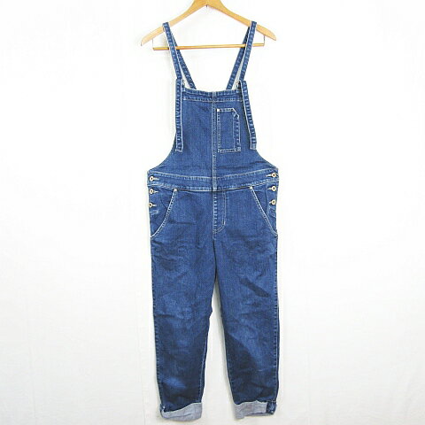 【中古】スーパーハッカ SUPER HAKKA デニム サロペット オーバーオール ストレッチ S ブルー 刺繍 kz13703 レディース 【ベクトル 古着】 251128