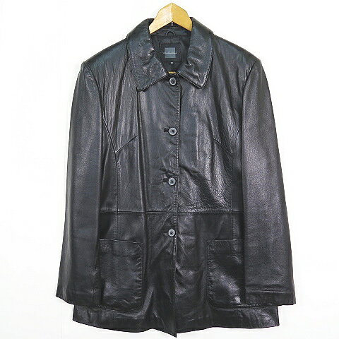 Rakuten - 【中古】UNIJOANNA ラムレザー コート 13 ブラック 大きいサイズ 2sa7120 レディース 【ベクトル 古着】 251221