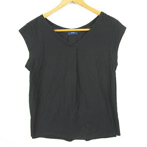 樂天商城 - 【中古】シップス SHIPS Tシャツ カットソー 半袖 Vネック 綿 レーヨン ブラック kz14798 レディース 【ベクトル 古着】 260321