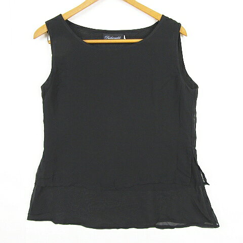 fashionable ファッショナブル ノースリーブ シフォン ブラウス カットソー M ブラック kz15271 レディース  260430