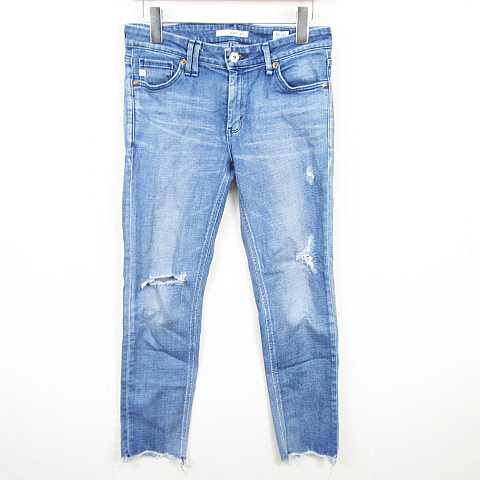 サムシング something スキニー デニム パンツ ジーンズ カットオフ ストレッチ M ライトブルー ダメージ加工 kz16151 レディース  260716