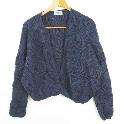 【中古】MONICA CAPPELLINI ニット カーディガン 長袖 毛 ネイビー kz16545 レディース 【ベクトル 古着】 260828