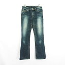 【中古】サムシング something Vienus Jean 97111 デニム ジーンズ ボトムス ブーツカット ユーズド加工 28 インディゴ ※EKM レディース 【ベクトル 古着】 231105