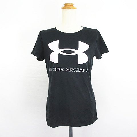 【中古】アンダーアーマー UNDER ARMOUR Tシャツ カットソー 半袖 クルーネック ヒートギア ロゴ MD ブ..