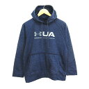 【中古】アンダーアーマー UNDER ARMOUR 1313509 パーカー トップス 長袖 プルオーバー コールドギア ロゴ 裏フリース SM ネイビー スポ...
