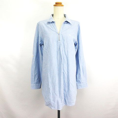 【中古】アーノルドパーマー Arnold Palmer シャツ チュニック ワンピース 長袖 スキッパー ロゴ コットン 4 サックス ※EKM レディース 【ベクトル 古着】 240722 【中古】アーノルドパーマー Arnold Palmer シャツ チュニック ワンピース 長袖 スキッパー ロゴ コットン 4 サックス ※EKM レディース 【ベクトル 古着】 240722