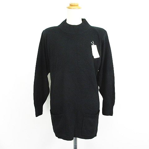 【中古】Rollina ニット チュニック ワンピース 長袖 ハイネック カシミヤタッチ M ブラック ※EKM レディース 【ベクトル 古着】 240815