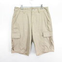 【中古】アンダーアーマー UNDER ARMOUR MTR5913 カーゴパンツ ボトムス ハーフ ショート チェック ロゴ MD ベージュ ゴルフウェア ※EKM メンズ 【ベクトル 古着】 240901(4)