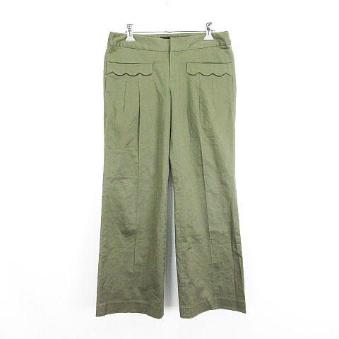 【中古】ジルスチュアート JILL STUART パンツ ボトムス ブーツカット ストライプ ストレッチ 2 カーキ ※EKM レディース 【ベクトル 古着】 241121