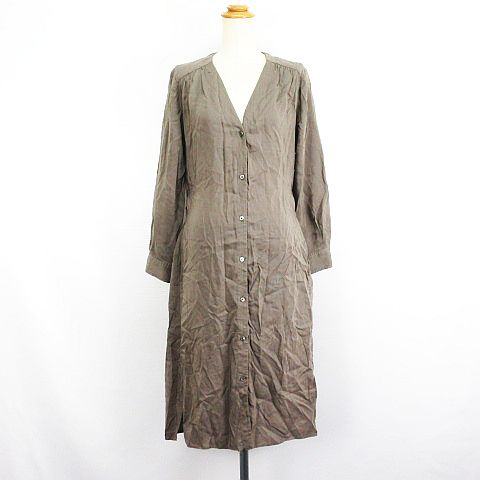 【中古】グリーンレーベルリラクシング ユナイテッドアローズ green label relaxing シャツワンピース チュニック 長袖 ノーカラー Vネック ロング丈 麻混 モカ ※EKM レディース 【ベクトル 古着】 241121 【中古】グリーンレーベルリラクシング ユナイテッドアローズ green label relaxing シャツワンピース チュニック 長袖 ノーカラー Vネック ロング丈 麻混 モカ ※EKM レディース 【ベクトル 古着】 241121