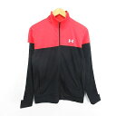 【中古】アンダーアーマー UNDER ARMOUR 1313204 トラックジャケット アウター 長袖 ジップアップ ロゴ SM ネイビー×オレンジ×ブラック ...