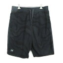 【中古】アンダーアーマー UNDER ARMOUR 1352015 パンツ ボトムス ショート ハーフ 総柄 ロゴ XXL ブラック スポーツウェア ※EKM ...