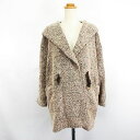 【中古】ナチュラルビューティーベーシック NATURAL BEAUTY BASIC ニット コート アウター 長袖 ドロップショルダー フード ハーフ丈 ループヤーン ウール混 M ベージュ系 ※EKM レディース 【ベクトル 古着】 250218
