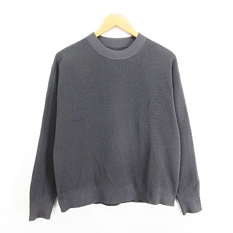 【中古】無印良品 良品計画 ニット セーター 長袖 ドロップショルダー クルーネック ワイド XXS-XS チャコール ※EKM メンズ レディース 【ベクトル...